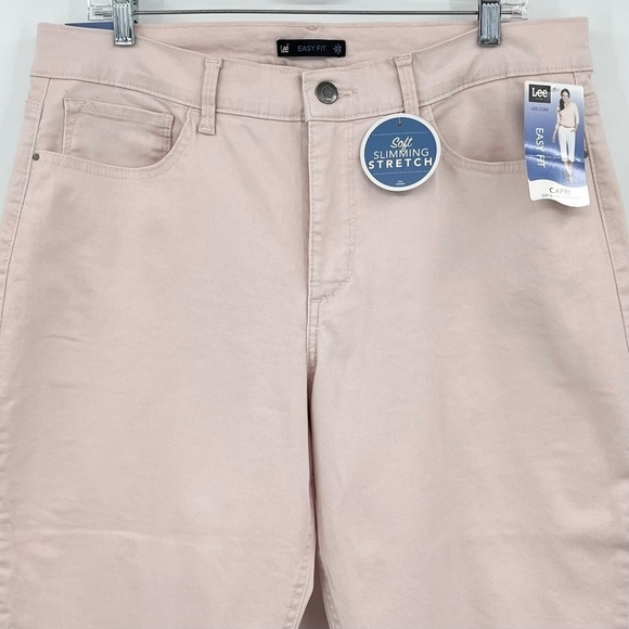 NWT Lee Easy Fit Pastel Pink Capri Pants Size 16 - Picture 3 of 8